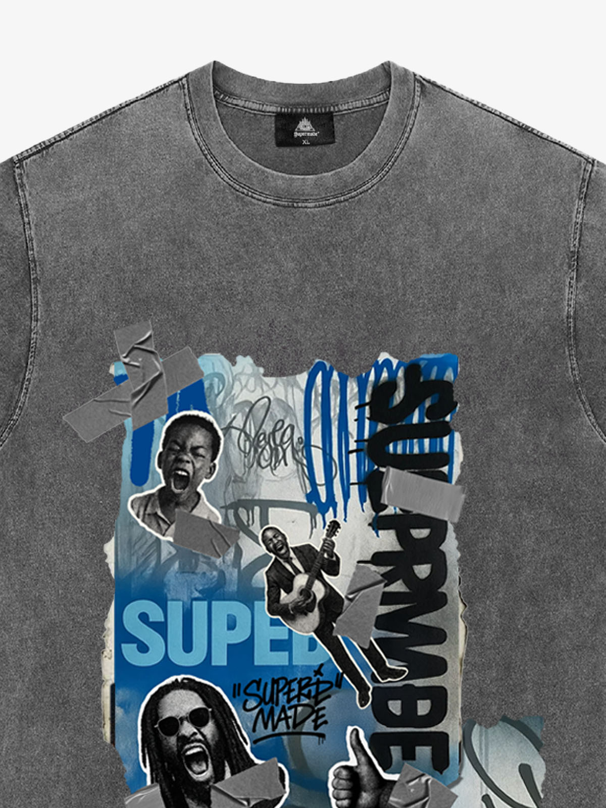 Supermade Trendy Retro Hip-Hop Character T-Shirt 