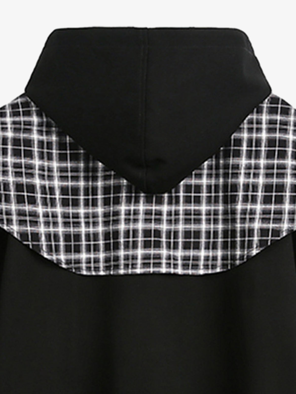Stylish Plaid-Trimmed Hoodie with Sailor Collar Design for Women 