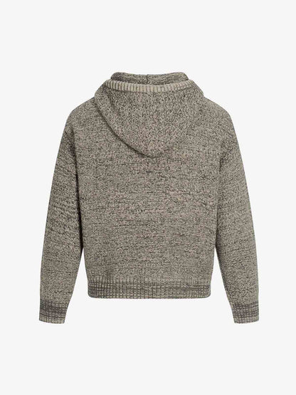 Relaxed Fit Knit Hooded Pullover Hoodie Sweater