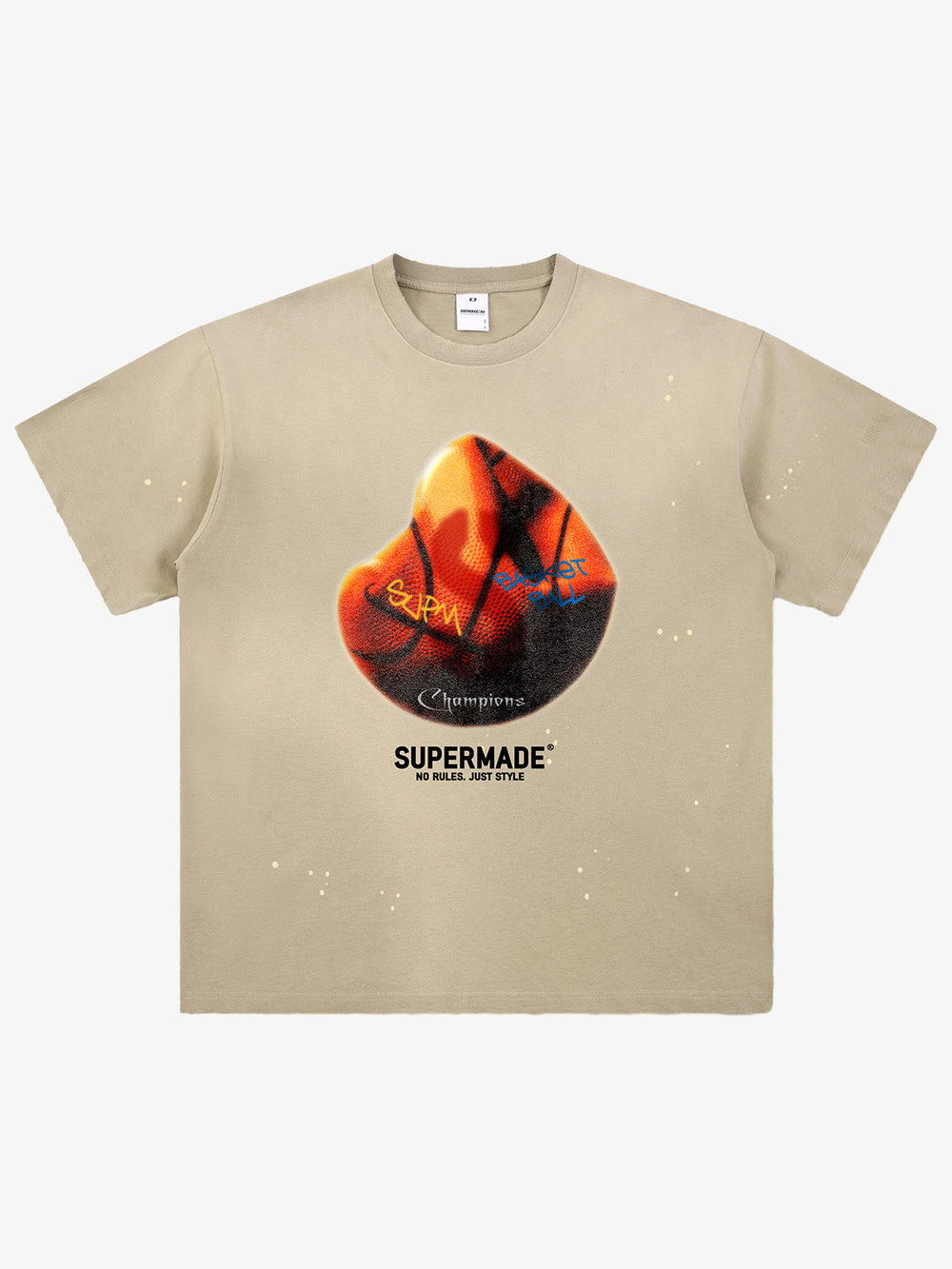 Supermade Abstract Basketball Texture Graphic T-Shirt 
