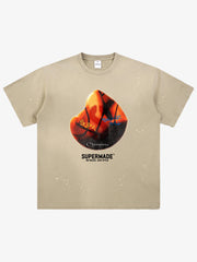 Supermade Abstract Basketball Texture Graphic T-Shirt 