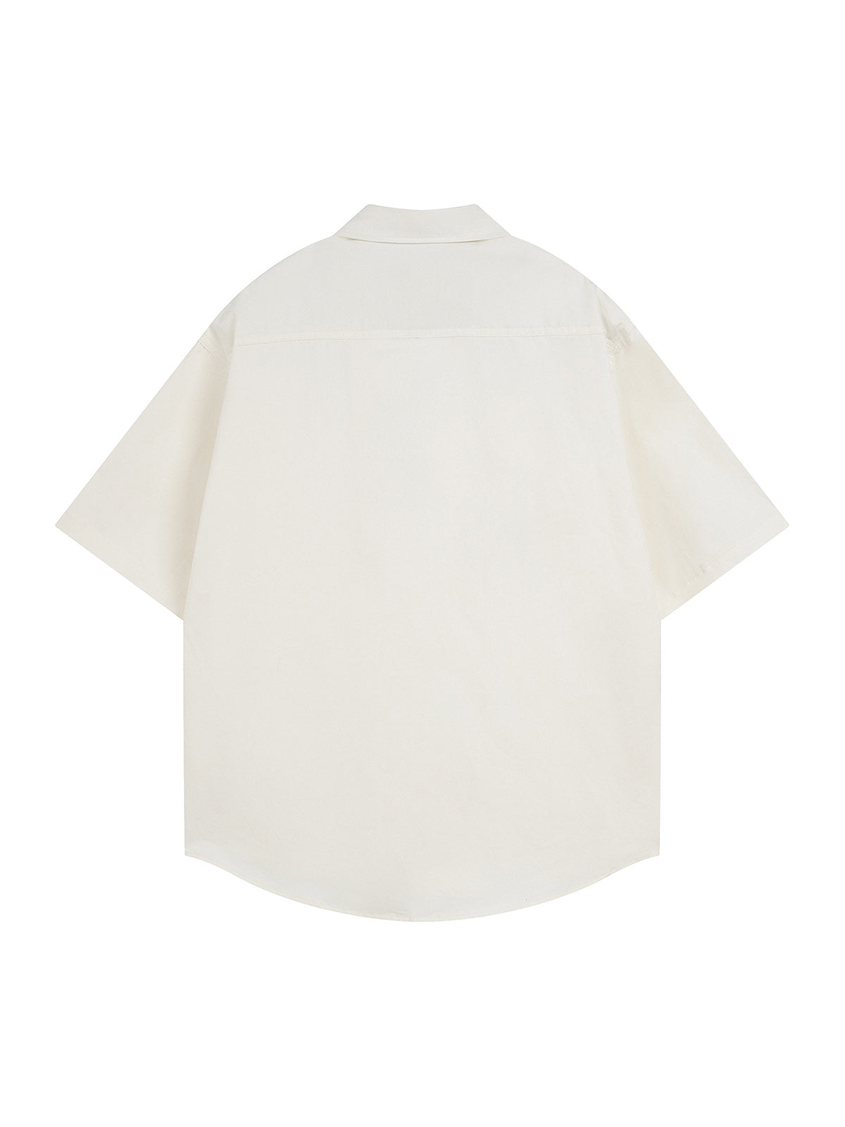 Retro Letter Print Short Sleeve Shirt - 2426 