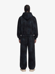 Vintage Washed Tie-Dye Zip Up Hoodie & Barrel Sweatpants Tracksuit 