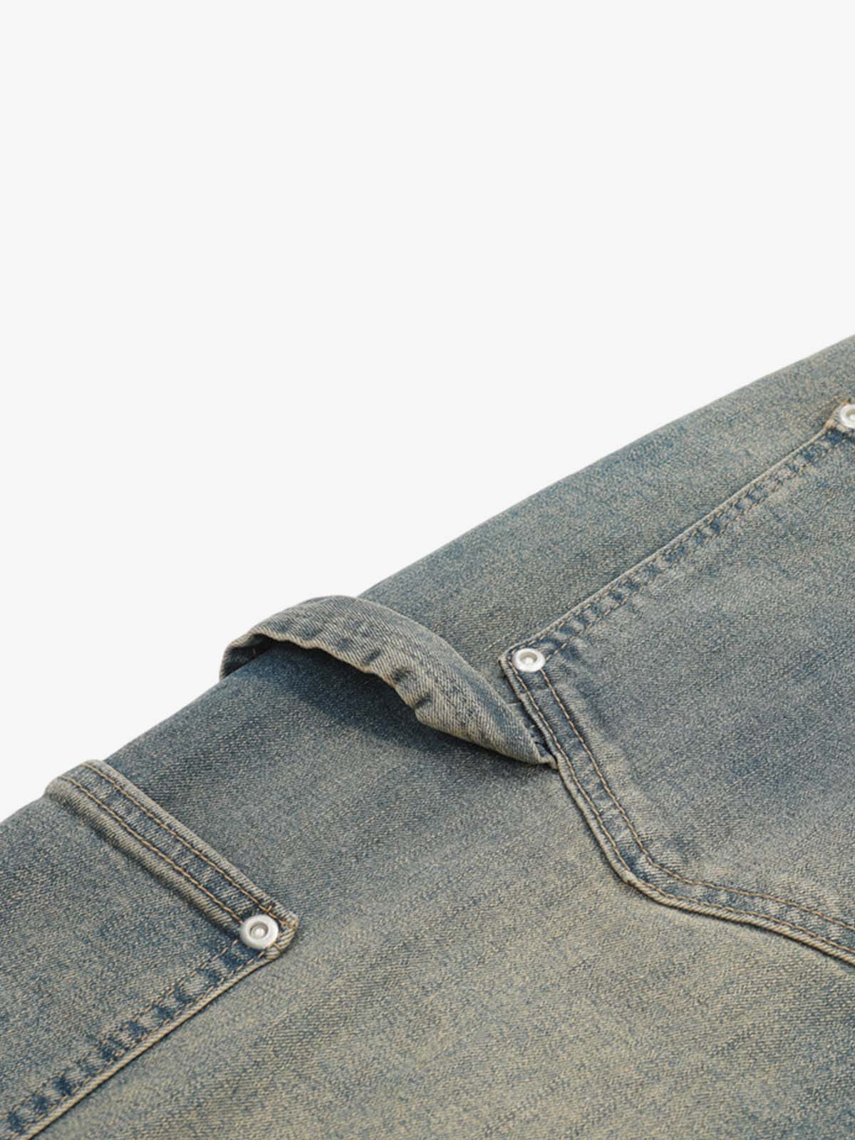 Inside-Out Washed Flared Jeans