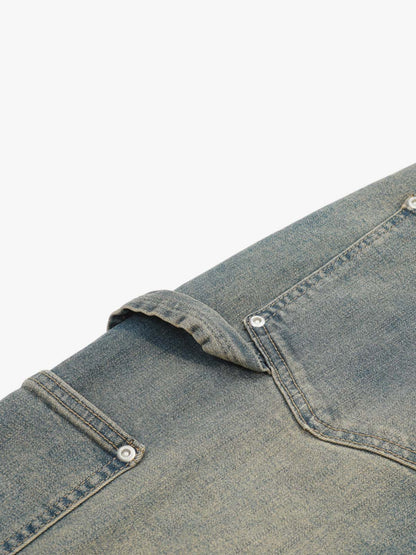 Inside-Out Washed Flared Jeans