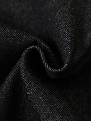 Stand Collar Clasp Detail Denim Jacket 