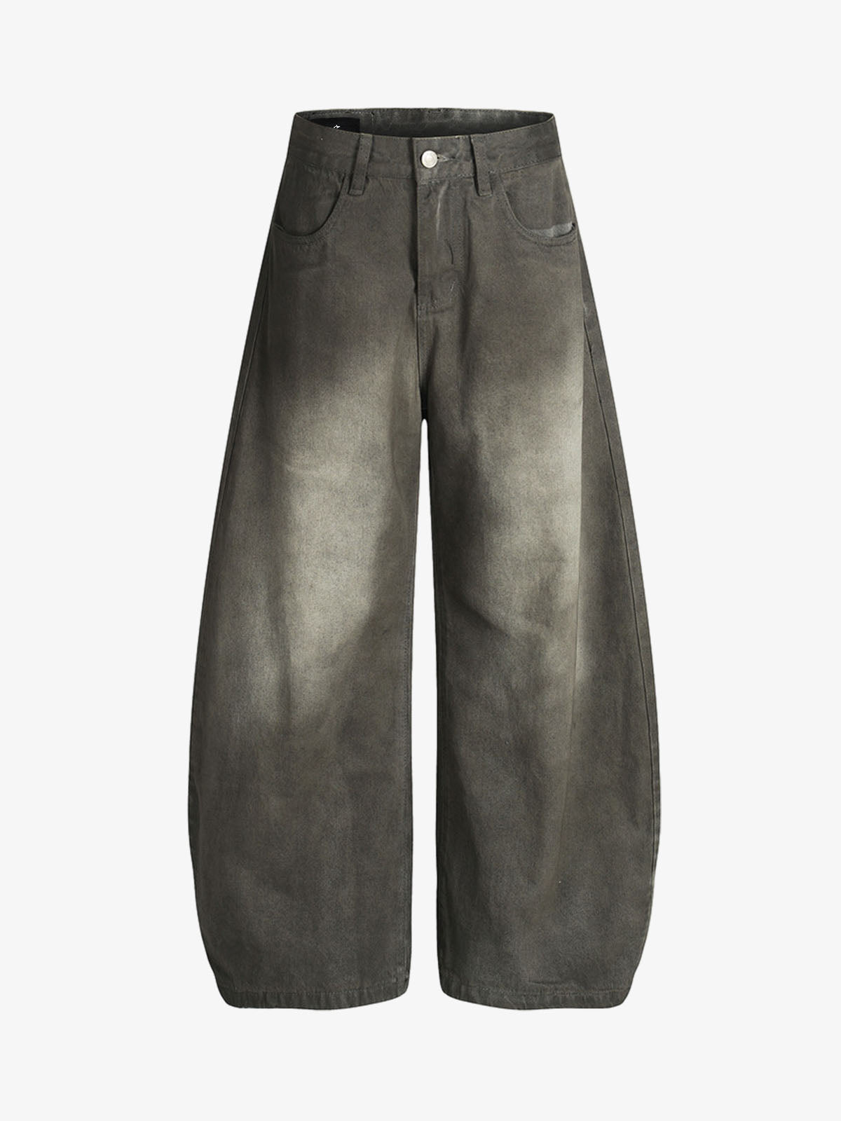 Wide Leg High Waist Cropped Pants with Gradient Wash Finish 