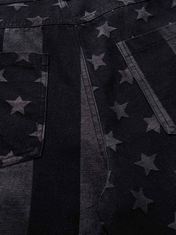 Multi-Button Straight-Leg Jeans