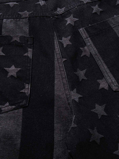 Multi-Button Straight-Leg Jeans