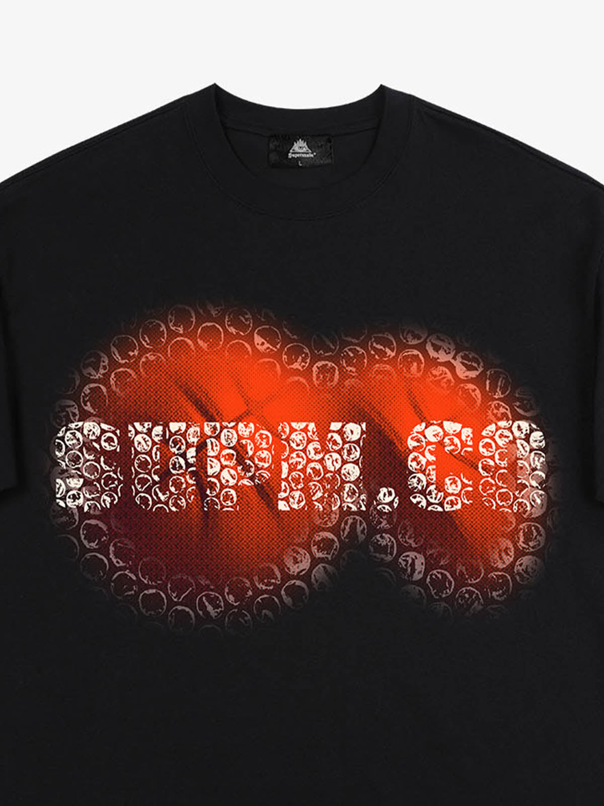 thesupermade-Foam texture basketball pattern print – Loose streetwear trendy T-shirt 