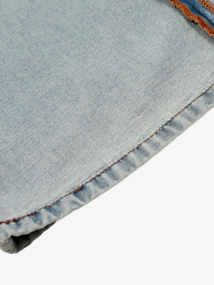 Inside-Out Construction Exposed Seam Wide-Leg Jeans