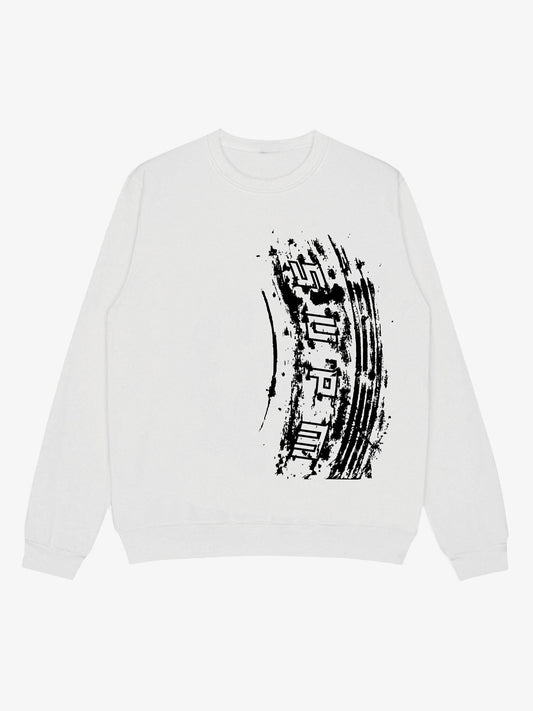 Tire Track Pattern Design Print Sweatshirt 
