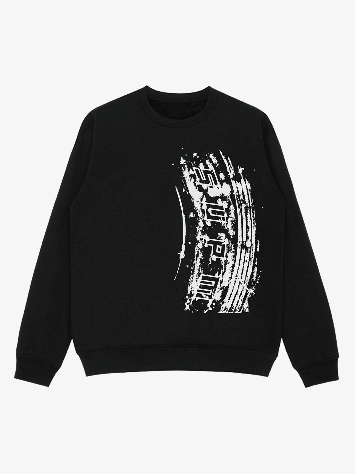 Tire Track Pattern Design Print Sweatshirt 