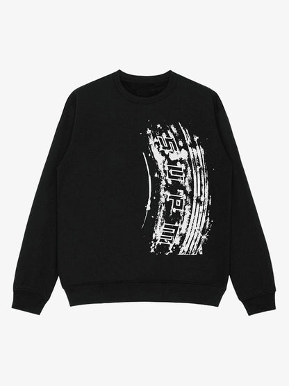 Tire Track Pattern Design Print Sweatshirt 