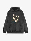 French Terry Streetwear Gravel Wire Font Hoodie 