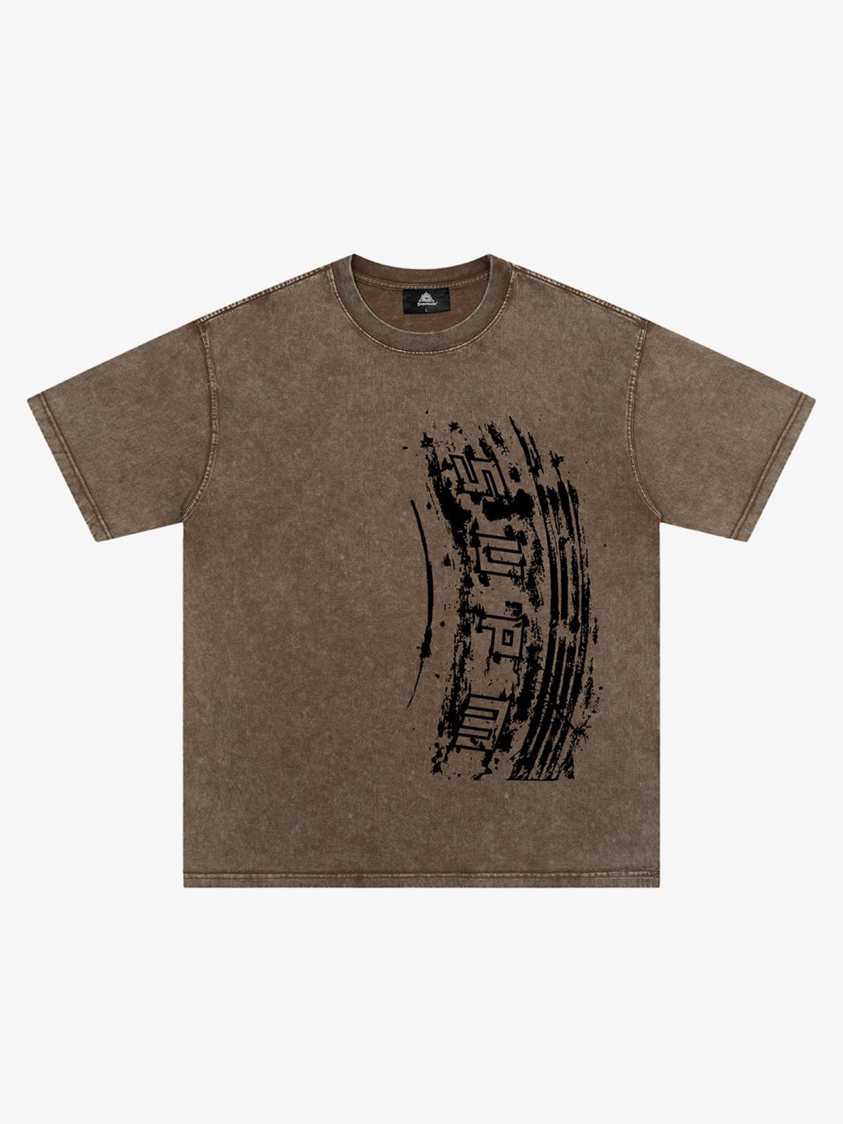 Tire print lettering T-shirt 