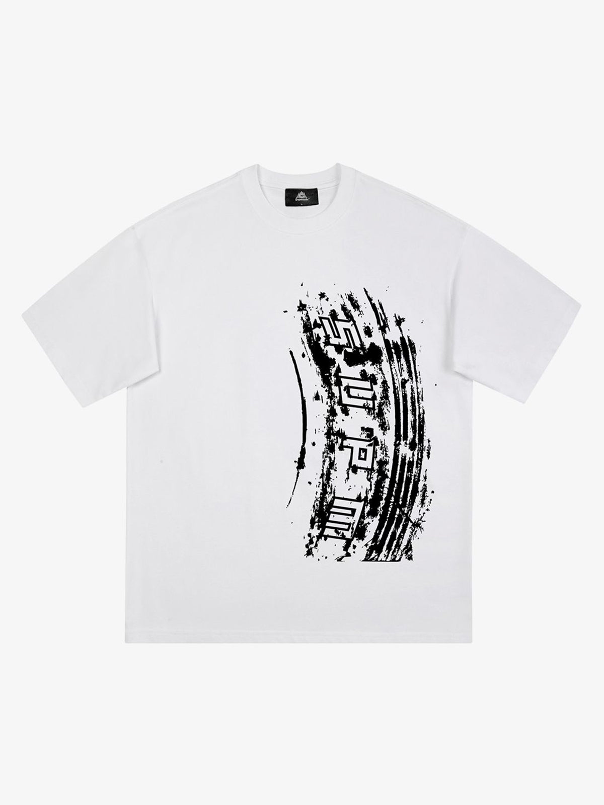 Tire print lettering T-shirt 