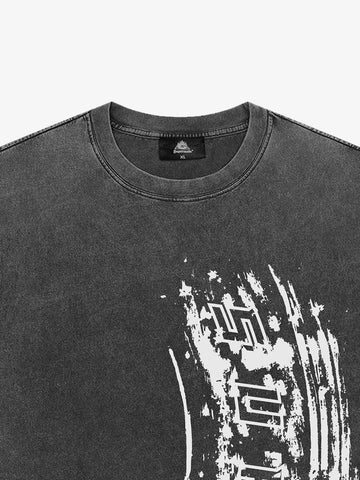 Tire Print Lettering T-Shirt 