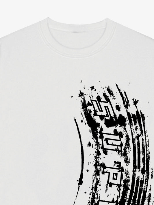 Tire Track Pattern Design Print Sweatshirt 
