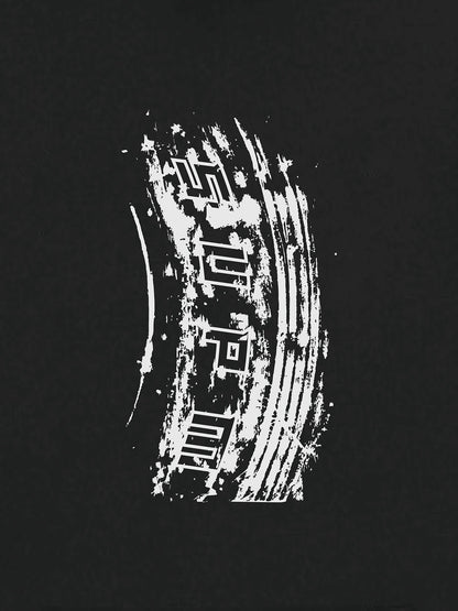 Tire Track Pattern Design Print Sweatshirt 