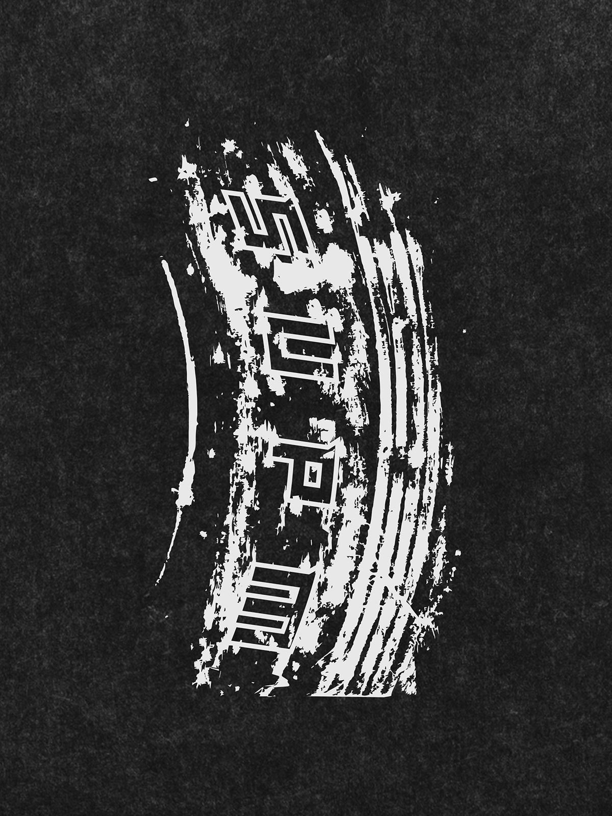 Tire print lettering T-shirt 