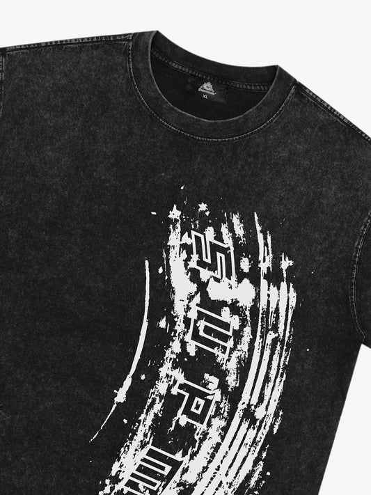 Tire print lettering T-shirt 