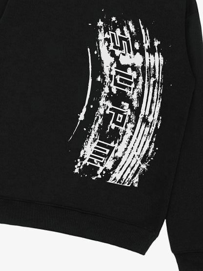Tire Track Pattern Design Print Sweatshirt 