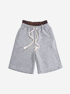Logo Embroidery Double Waist Shorts