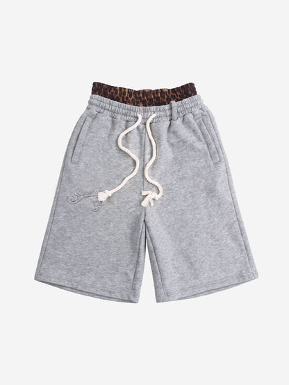 Logo Embroidery Double Waist Shorts