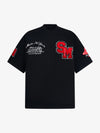 Retro Motorcycle Style Heavy Patch Embroidered T-shirt 