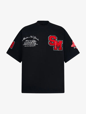 Retro Motorcycle Style Heavy Patch Embroidered T-shirt 