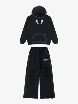 Supermade Distressed Embroidered Tie Dye Set 