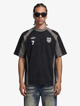 Suede-Touch Embroidered Sport Color-Block T-Shirt 