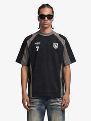 Suede-Touch Embroidered Sport Color-Block T-Shirt 