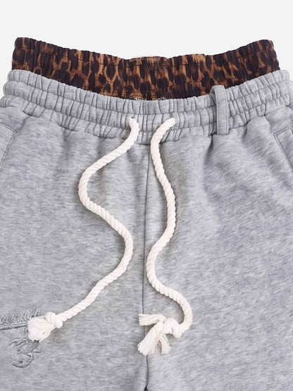 Logo Embroidery Double Waist Shorts