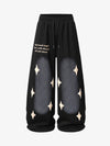 Spray Paint Star Print Distressed Sweatpants 