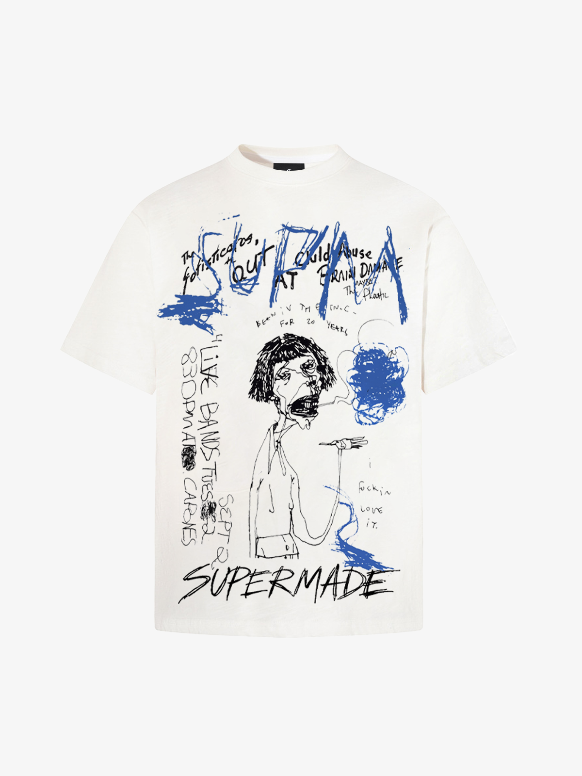 T-shirt con grafica astratta dipinta a mano