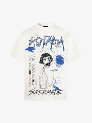 T-shirt con grafica astratta dipinta a mano