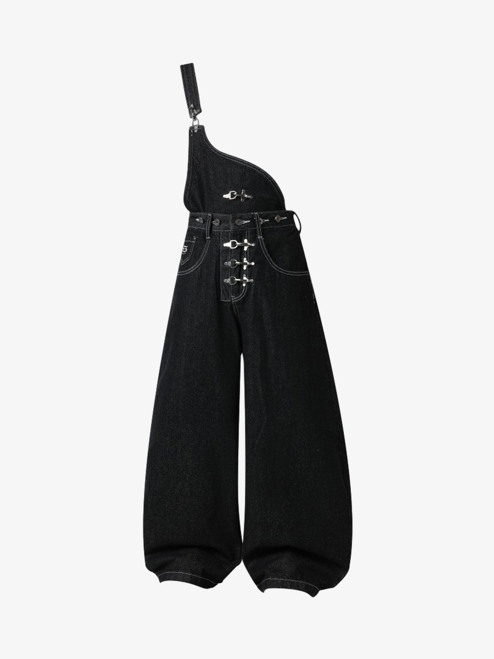 Detachable One-Shoulder Denim Overalls 