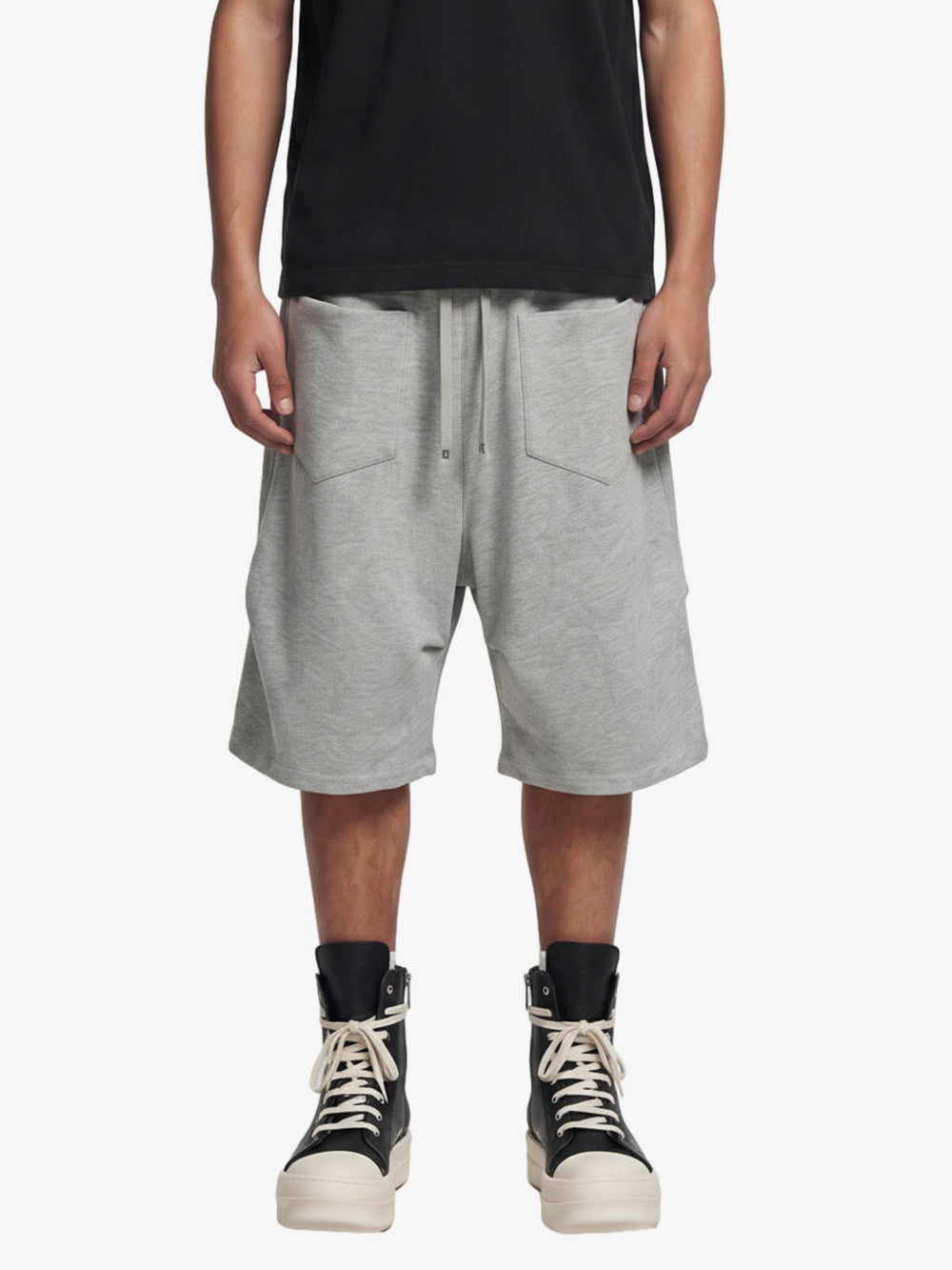 Side Pockets Drawstring Waist Casual Jorts 