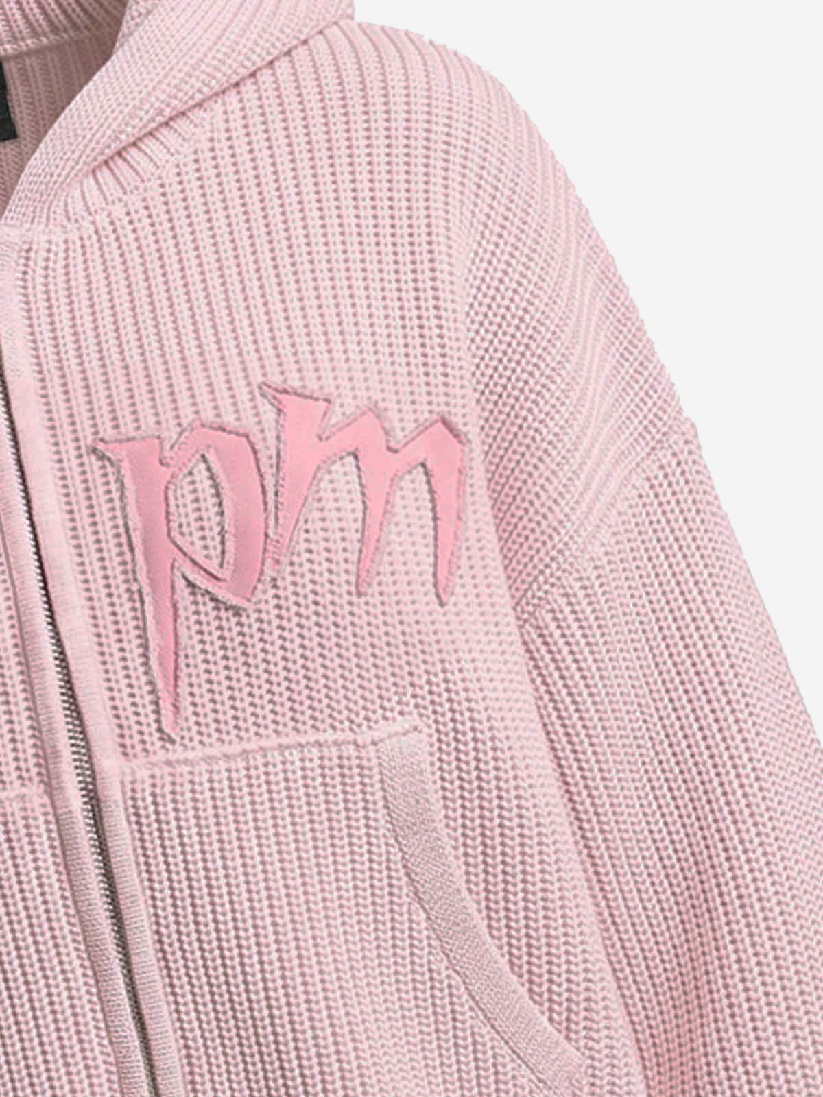 Embroidered Logo Zip-Up Hoodie; Pink / S, Pink / M, Pink / L, Pink / XL, Pink / 2XL