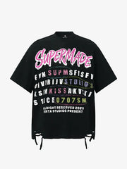 Retro Letter Graphic T-Shirtc - 2603 