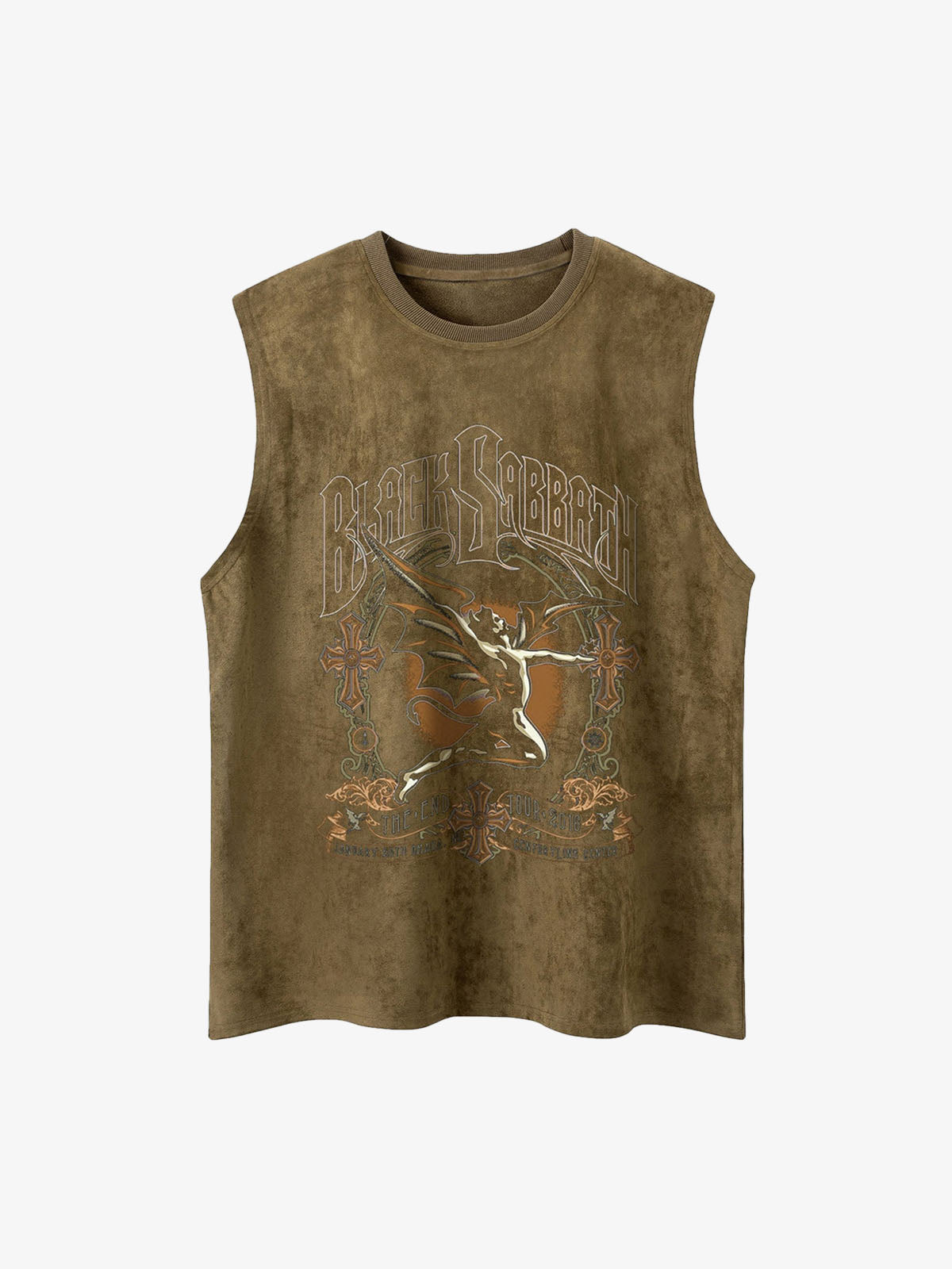 Thesupermade Printed Crew Neck Casual Vest 