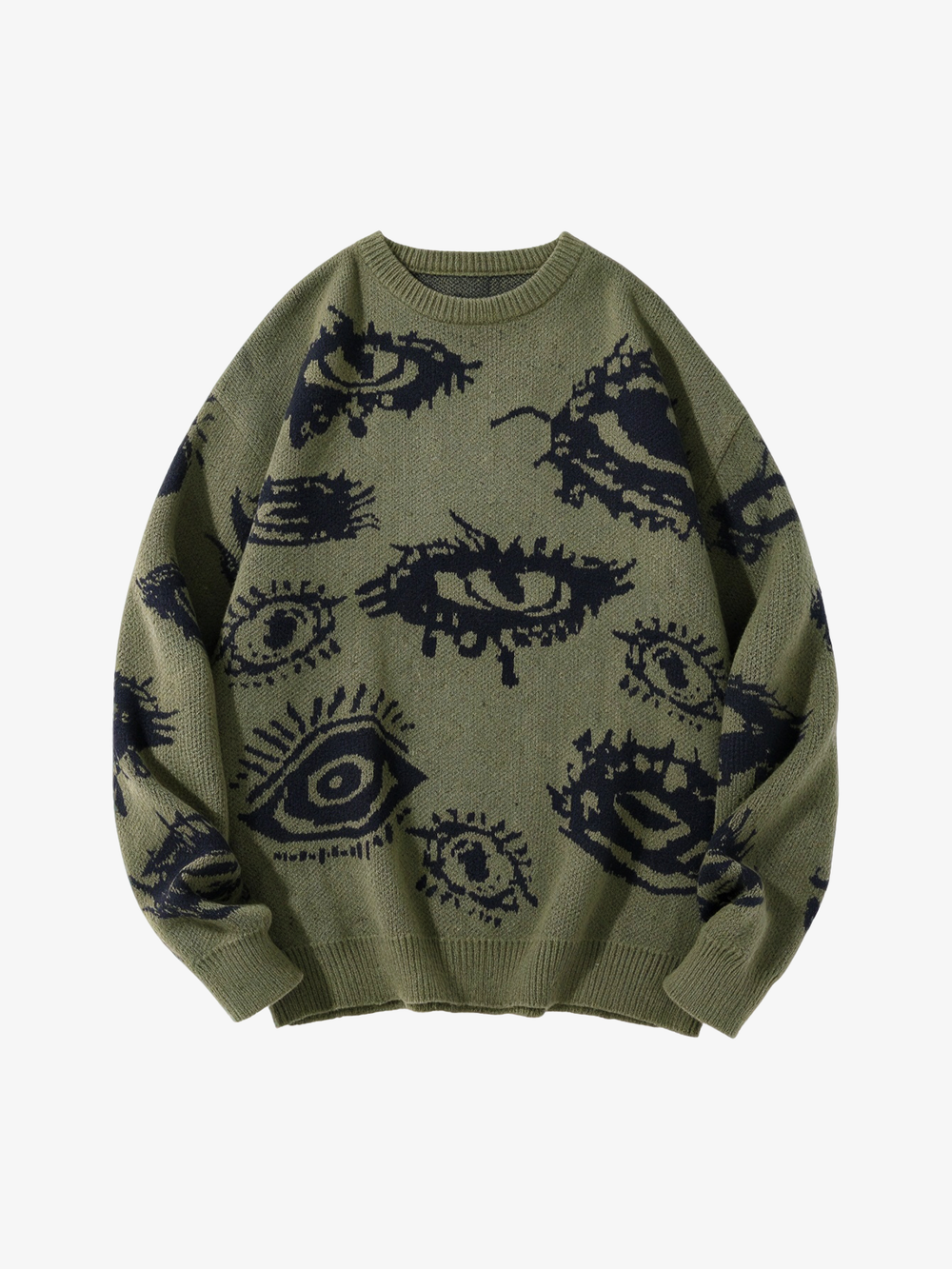 Pull-over en maille décontracté à motif œil graphique