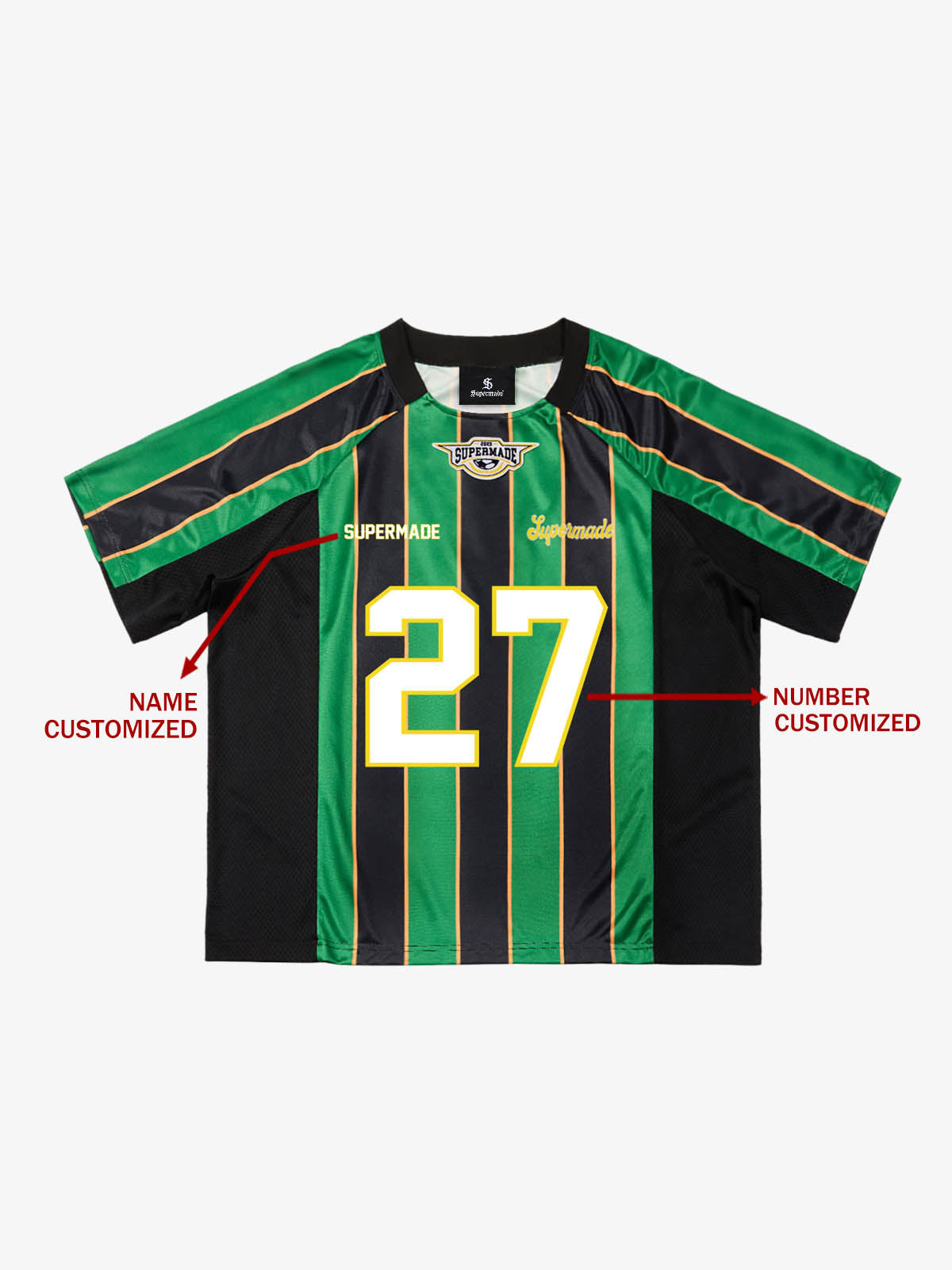 Original Retro Striped Spliced Sports Jersey T Shirt 2422