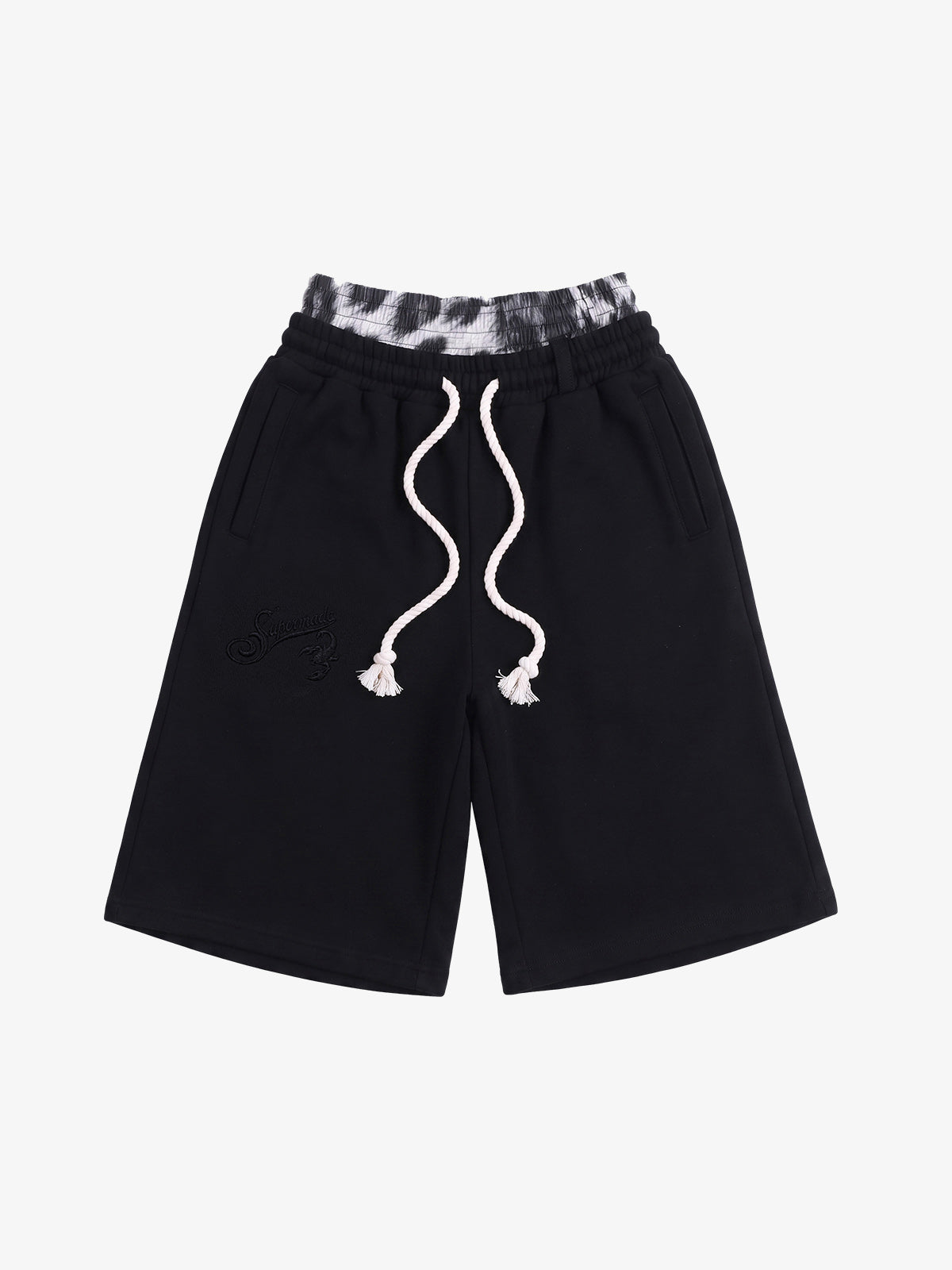 Logo Embroidery Double Waist Shorts
