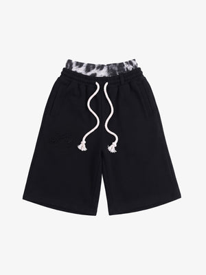 Logo Embroidery Double Waist Shorts