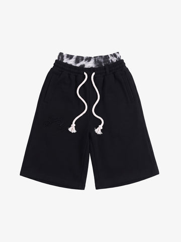 Logo Embroidery Double Waist Shorts