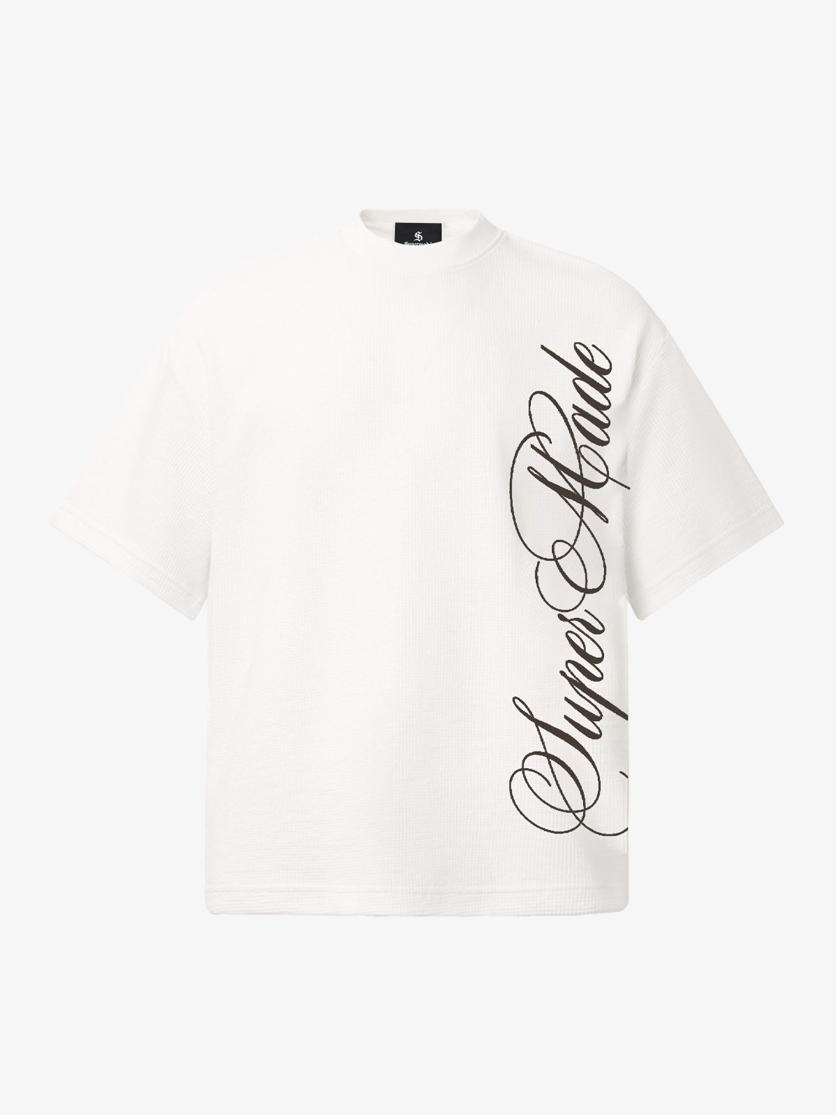 Side Script Waffle Knit T-Shirt