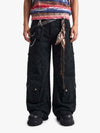 Drapierte Stoffaccessoires Deconstructive weite Cargo-Hose